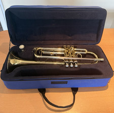 Used JP Standard Bb Brass Trumpet Gold Finish 3 Piston Valves with Case