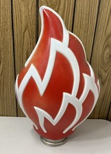 Vintage Authentic Standard Oil Flame Gas Pump Globe Milk Glass Top 20 Tall