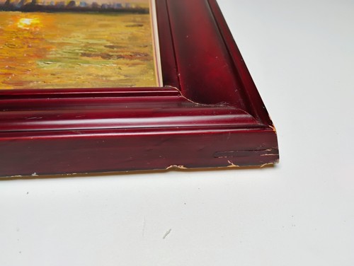Original Oil Painting City Skyline & Water 16x20 Asian Artist Signed 2002 READ - Picture 6 of 13
