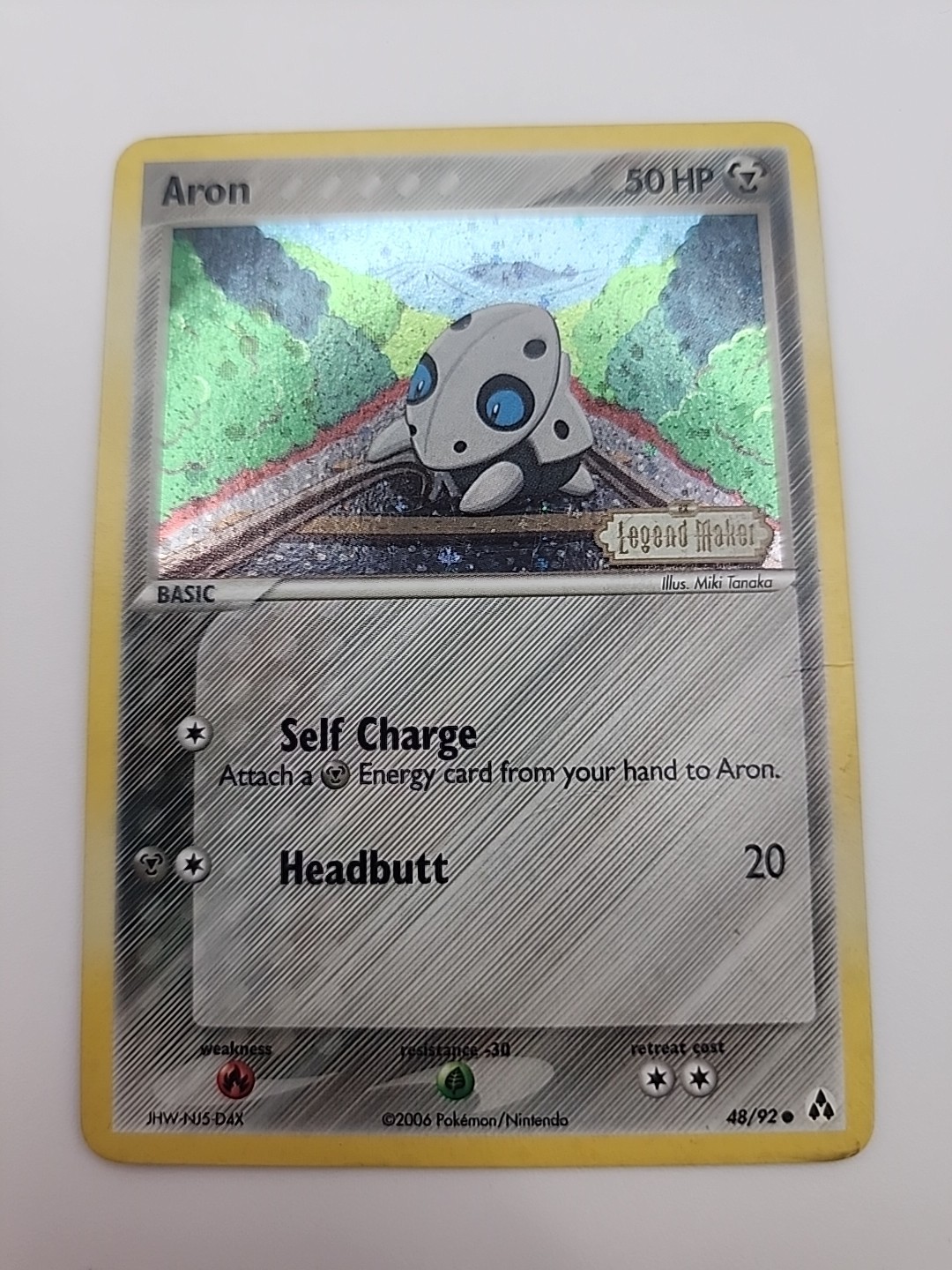 Pokemon Card - Aron Legend Maker Stamped 48/92 Common Reverse Holo