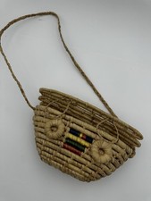 Hand Woven Vintage Hanging Basket Purse Made By Indigenous Artisans