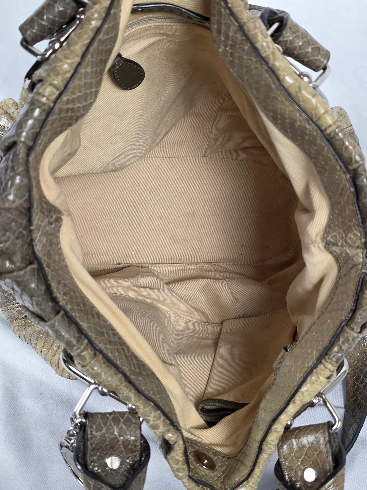 CELINE TWO TONE GREY PYTHON TWO WAY TOTE - image 3