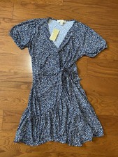 Michael Kors Women Blue Pattern Dress Size Medium M New! NWT $110