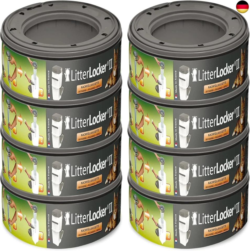 Angelcare LitterLocker 2 Original Nachfüllkassetten, 8er-Pack, erspart den