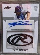 Dylan Crews 2019 Leaf 1/1 Perfect Patch Auto Signed Card