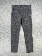 Spanx Jean-ish Leggings Women's Size L Black Camo Pull On Mid Rise Stretch