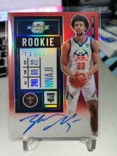 2020-21 Panini Contenders Optic Zeke Nnaji Rookie Season Ticket Auto Red 90/99