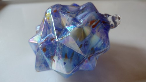 Studio VirSu Appalachian Mountains White Blue Gold Glass Christmas 231411-1 EUC - Picture 3 of 8