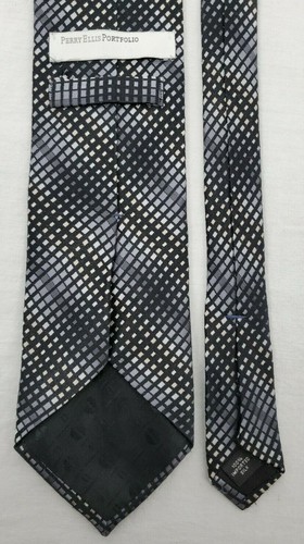 Perry Ellis Portfolio Stripes & Checks - Multi-Color Silk Neck Tie-TIES DESIGNER - Picture 5 of 7