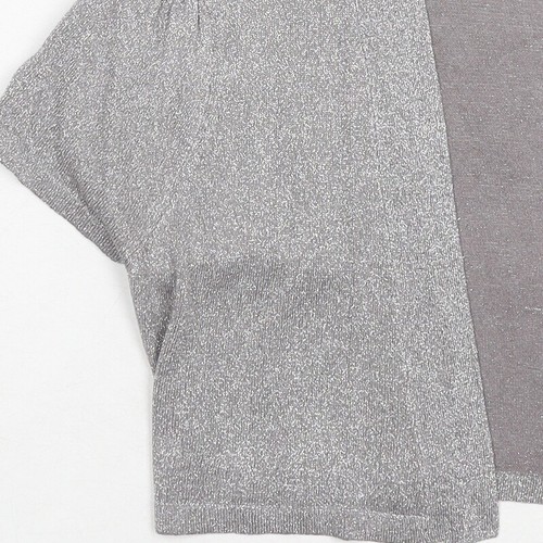 Red Herring Womens Silver V-Neck Viscose Blend Shrug Jumper Size 18 - Picture 10 of 10