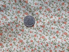 Springs Calico White With Red Roses Flowers Cotton Fabric