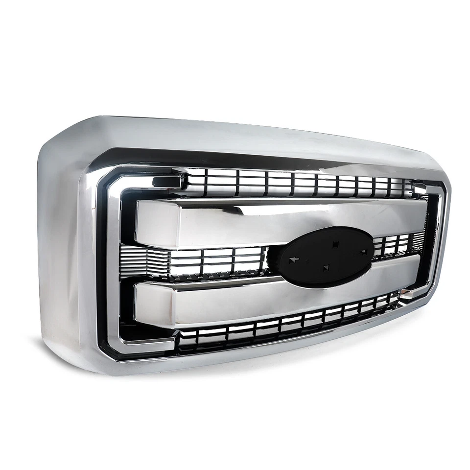Chrome Grille For 2011-2016 Ford F250 F350 F450 Super Duty Front Grill Assembly Foto 4 de 4