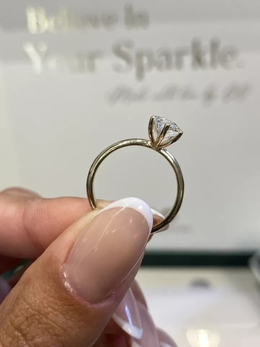 2.00 Ct Marquise Cut Moissanite Solitaire Engagement Ring 14k Yellow Gold Plated - Picture 4 of 4