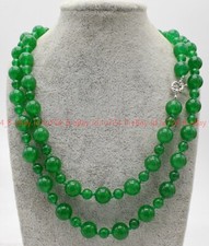 Fashion Jewelry 6mm 12mm Natural Green Jade Gemstone Round Beads Necklace 14-36"
