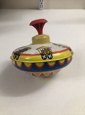 Ohio Art 304G189 USA Litho Lithograph Metal Spinning Top Circus Vintage Toy
