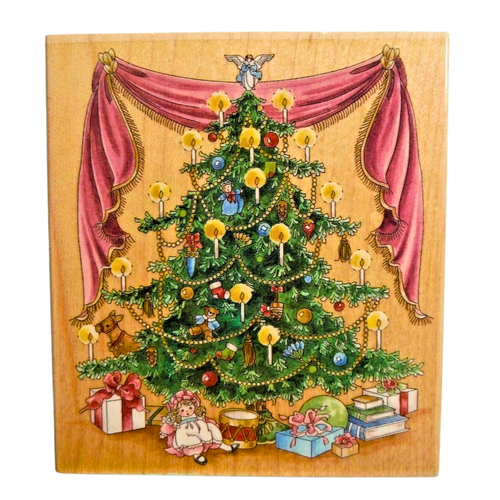 Stamps Happen, Inc. 80061 Victorian Christmas Tree Wood Rubber Stamp 4