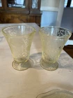 Depression Glass Hazel Atlas Florentine #2 Poppy 4 inch Tumbler (2)
