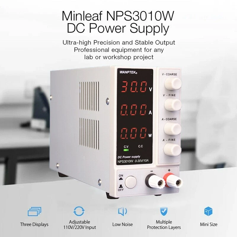 NPS3010W 30V 10A Precision Variable Digital Lab Test Adjustable DC Power Supply - Image 4 of 4