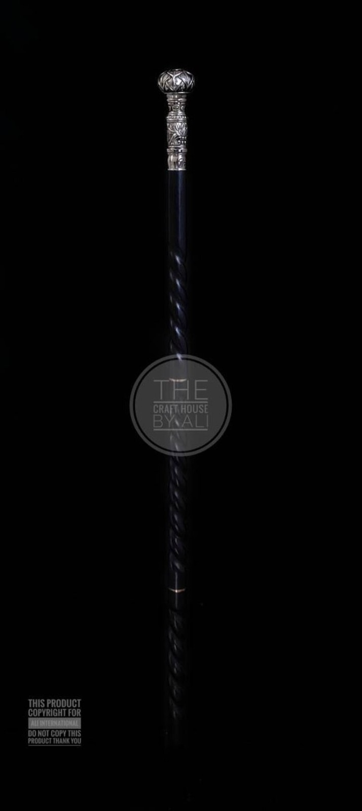 Designer Solid Silver Brass Head Handle Victorian… - image 4