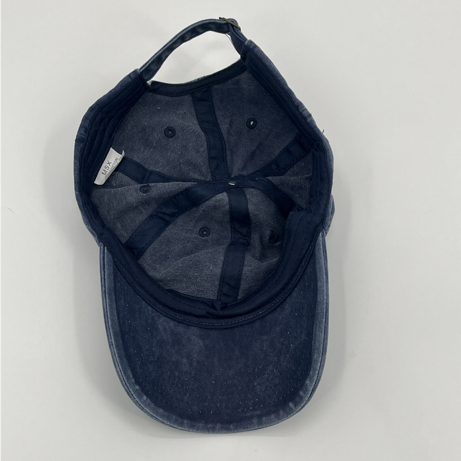 Navy Cotton Hat - Solid Blue StrapBack Baseball C… - image 5