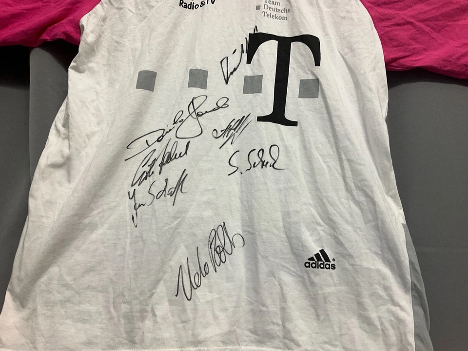 NOS TEAM TELEKOM T-MOBILE adidas Trikot Shirt L orig. 7x signature Unterschrift - Bild 2 von 4