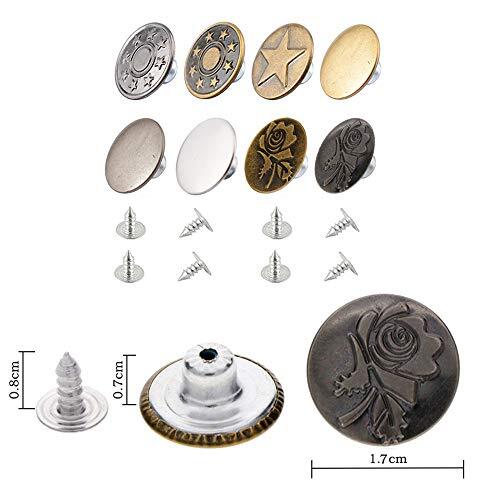 80 Sets 17 mm Metall Jeans Knopf Ersatz Kit Befestigungselement Tack Tasten für - Bild 3 von 7