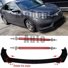 For Honda Civic Accord Front Bumper Lip Spoiler Splitter Body Kit Glossy Black A For Honda Civic Accord Front Bumper Lip Spoiler Splitter Body Kit Glossy Black A