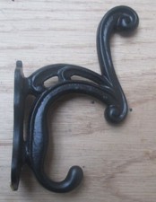 BLACK ANTIQUE CAST IRON OLD STYLE VINTAGE IRON COAT HOOKS HANGING HOOK PEGS