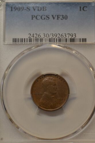 1909-S (VDB) Lincoln Wheat Cent PCGS VF30 Item # 6437