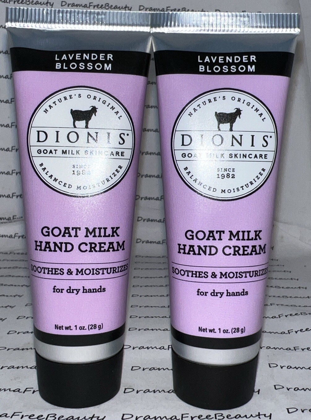 Dionis Goat Milk Hand Cream ~ LAVENDER BLOSSOM ~ 2 X 1 oz Travel Mini Lot Sealed