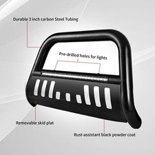 For 2005-2015 Toyota Tacoma Front Bull Bar Bumper Grille Guard W Led Light Bar