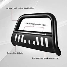 for 2005-2015 Toyota Tacoma Front Bull Bar Bumper Grille Guard W/ LED Light Bar