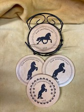 LEATHER COASTERS - DESIGN YOUR WAY- LOGO - BRAND - NAME Engrave 