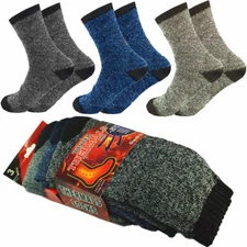 For Mens 3-12 Pairs Winter Heated Warm Thermal Socks Heavy Duty Boots Size 10-13