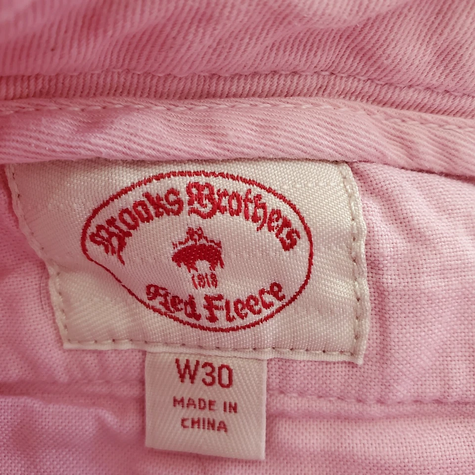 Pantalones Cortos Brooks Brothers Para Hombre 30 Bermudas Rosa Chino Frente Plano Rojo Vellón Preppy Foto 2 de 4