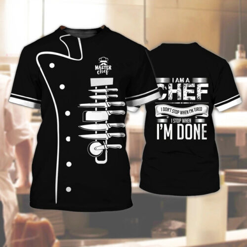 Mens Unisex Chef Coat Jacket Restaurant Kitchen Workwear Cook Baking Uniform Top - Picture 40 of 49