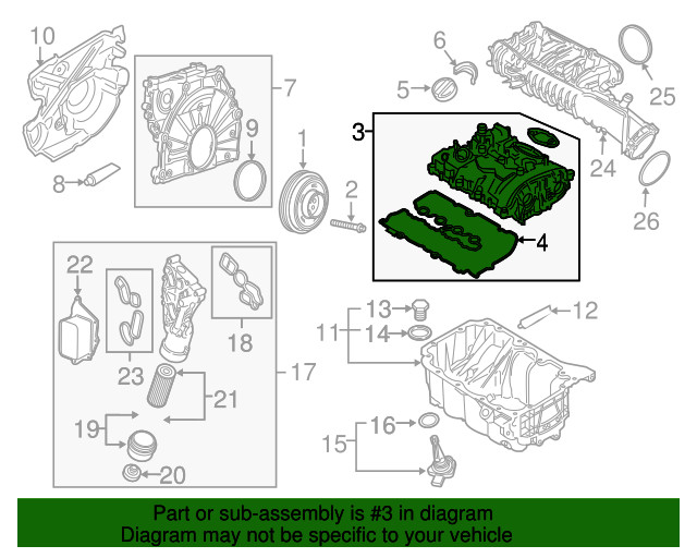 Mini Cooper Genuine 1112761127 Cylinder Head Cover - Valve Cover 11-12-7-611-277