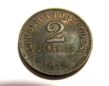 Portugal 1918 2 Centavos Old Coin