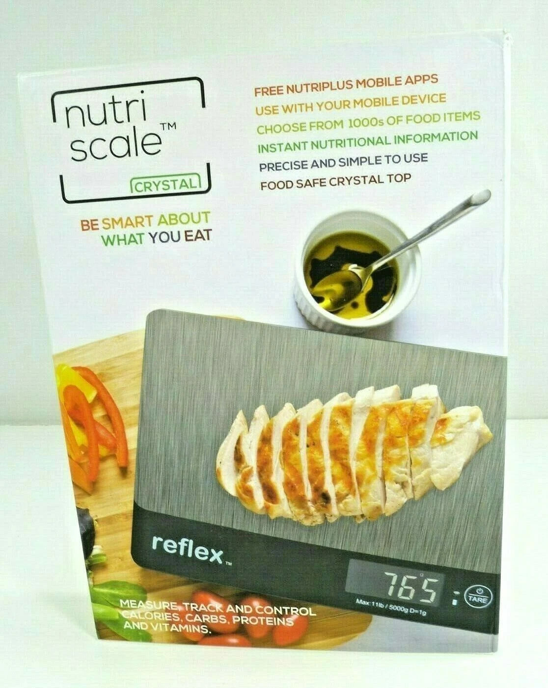 NutriPlus Reflex Food Scale Mobile Wireless Bluetooth Smart Shiny Armour