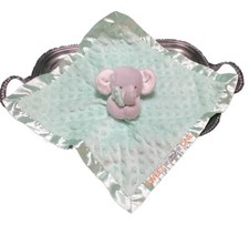 Carter's Lovey Elephant Security Blanket Sweet Little One Mint Green Satin Trim