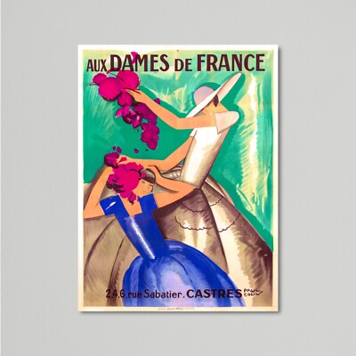 Vintage Fashion Poster - Aux Dames de France by Paul Colin
