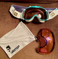 Snowboard/Ski Lot: Salomon Ski Goggles/Soft Bag & Giro Vivid Optics Zeiss Lens
