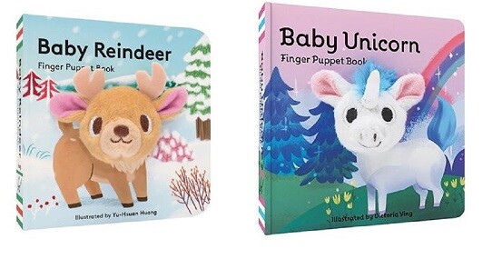 New Finger Puppet Board Book Plush Toy Toddler Baby gift UNICORN  REINDEER