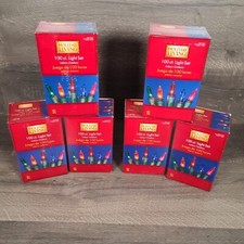 Lot of 6 Holiday Time 100-Count Multicolor Incandescent Lights Indoor/Outdoor