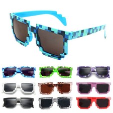 New Sunglasses 8 Bit Pixel Glasses Unisex Goggles Gamer Geek Costume Party Block