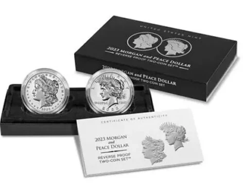2023 S Morgan and Peace Silver Dollar Reverse Proof 2 Coin Set - 23XS Mint