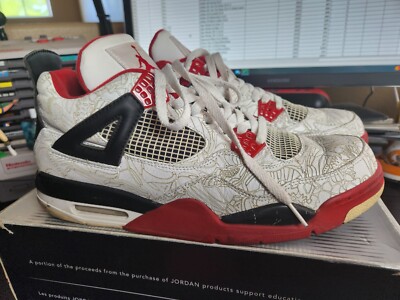 Vintage Nike Air Jordan Retro IV Laser 2005 Red Size EUC