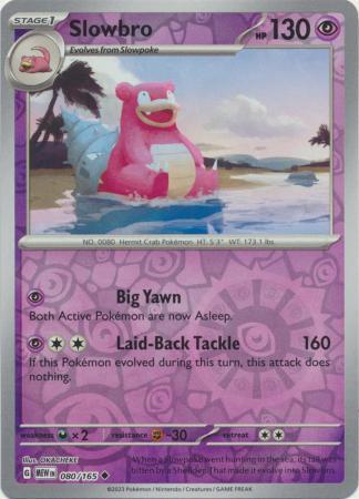 SLOWBRO 080/165 151 POKEMON ENGLISH (REVERSE HOLO, NM)