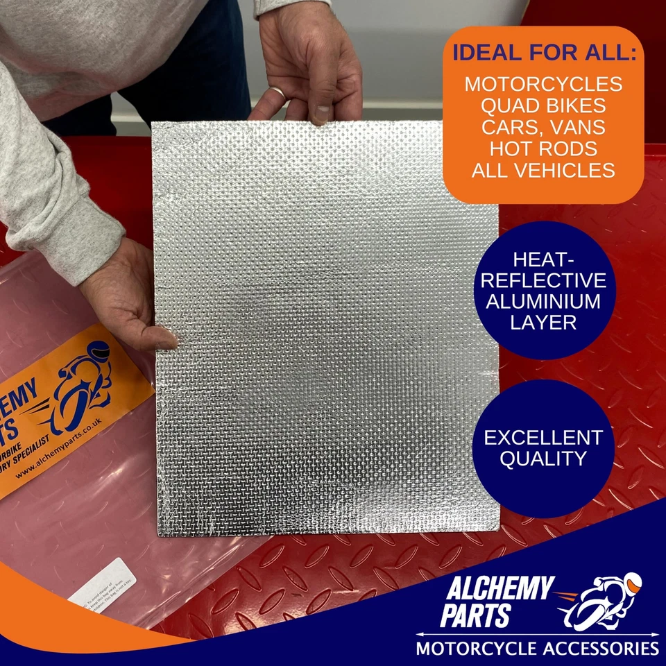 Escape Autoadhesivo Motor Protección Térmica Hoja 40 x 33 cm Ideal Para Moto Au... Foto 2 de 4