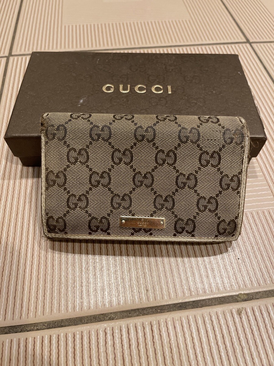 Authentic GUCCI Logo Monogram Brown White Abbey bag bifold  display picture 1